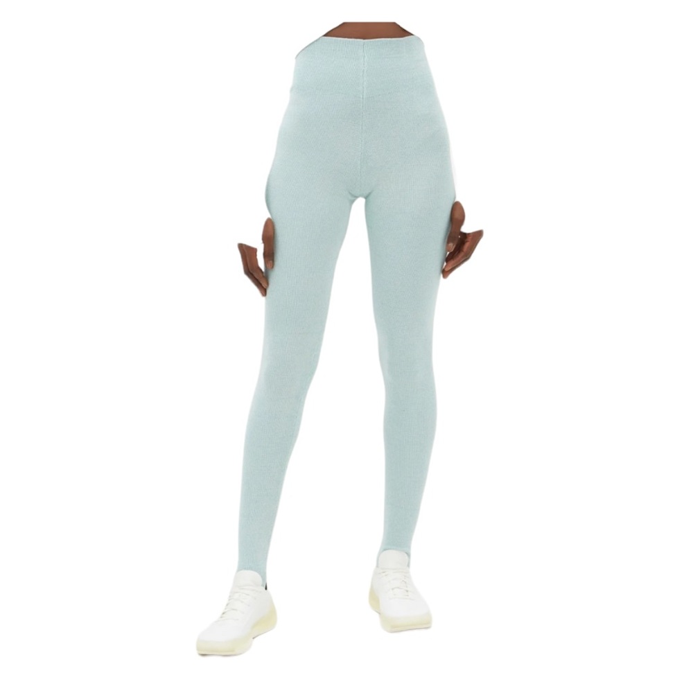 NWT Le Ore Rimini Stirrup Cuff Blue Marled Leggings Size Small - Picture 3 of 14